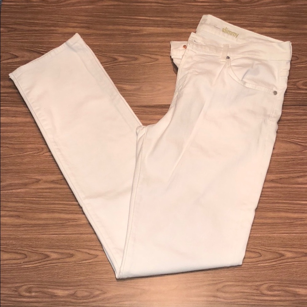 7 For All Mankind White Slimmy